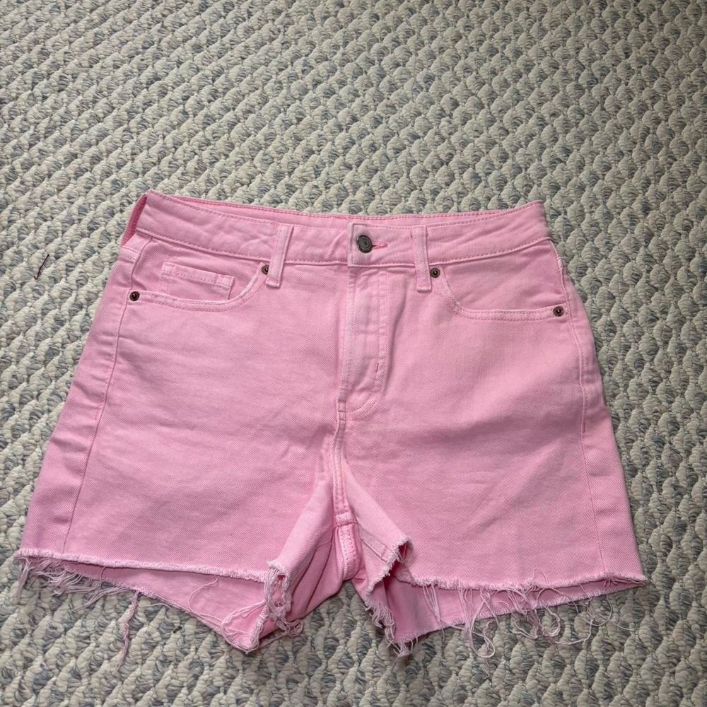 High rise pink denim shorts size 4 by Old Navy